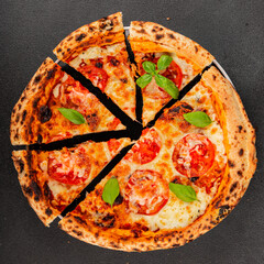 Pizza tomato margarita fast food natural product tasty snack fresh delicious gourmet food...