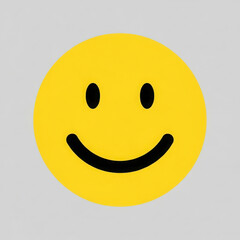 Fototapeta premium Smiling yellow smiley face with black eyes and mouth