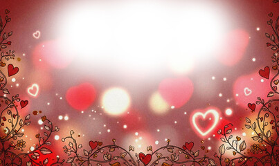 Valentines day 2026 background Grainy texture PNG Background. Valentine's day PNG design card. Holiday banner, web poster, flyer, color brochure 