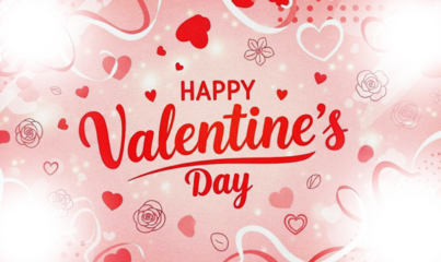 Valentines day 2026 background Grainy texture PNG Background. Valentine's day PNG design card. Holiday banner, web poster, flyer, color brochure 