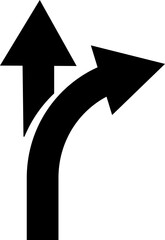 Road Arrow Flat Style Vector Icon Traffic Direction Symbol and Navigation Outline Graphic Group Featuring Turn, Curve and Wayfinding Arrow Signs