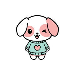 Adorable Puppy in Cute Sweater