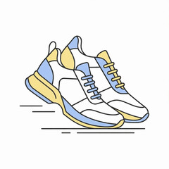 Modern Athletic Running Sneakers Shoes Vector Illustration