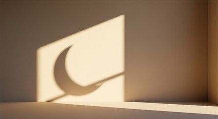 Minimal Ramadan Window Light With Crescent Shadow