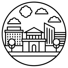 Fototapeta premium urban renewal, illustration line art 