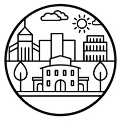 Fototapeta premium urban renewal, illustration line art 