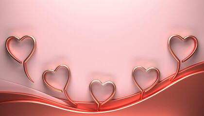 Tapeta walentynkowa z motywem serca w kolorach czerwieni i różu