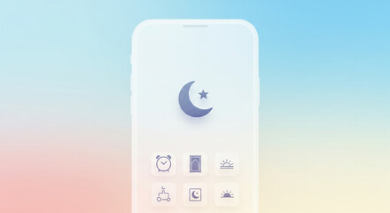 Modern Ramadan Mobile App Concept Illustration
