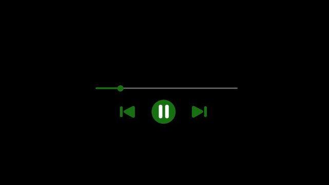 Play or pause button animation. Music or video play bar icon.