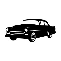 Classic Vintage Car Silhouette