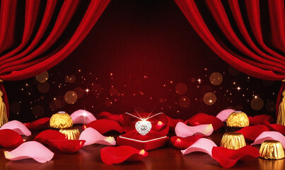 Valentines day 2026 background Grainy textureBackground. Valentine's day design card. Holiday banner, web poster, flyer, color brochure 