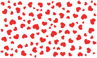 Bright Red Heart Seamless Pattern Background for Love, Valentine and Romantic Graphic Design, valentine hearts repeating wallpaper design, simple heart pattern white background texture