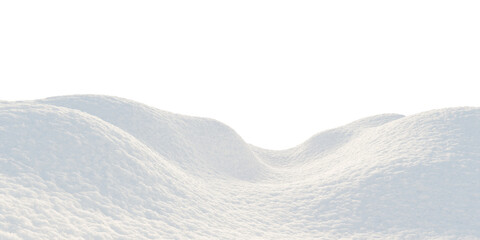 Snow-Covered Hills Under a Calm Sky. 3D render.	
