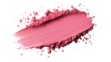 Pink powder brushstroke on transparent background