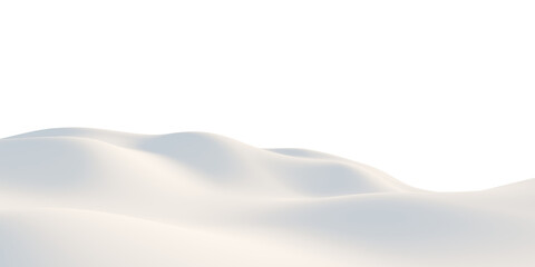 Snow-Covered Hills Under a Calm Sky. 3D render.	
