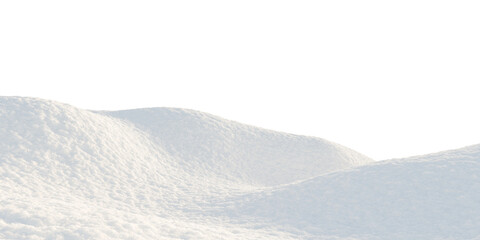 Snow-Covered Hills Under a Calm Sky. 3D render.	
