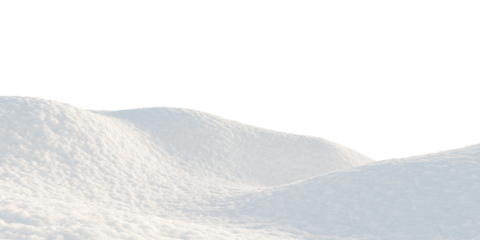 Snow-Covered Hills Under a Calm Sky. 3D render.	
