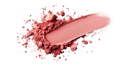 Pink Powder Makeup Stroke on Transparent Background