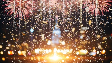 Vibrant New Year Fireworks Celebration Background
