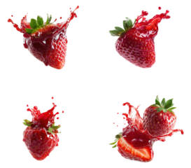 Fresh strawberry with jam isolated.