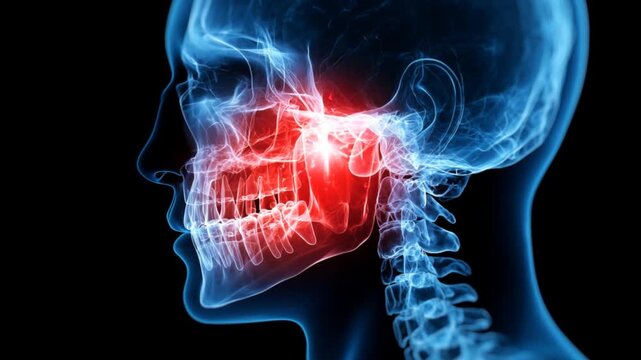 Jaw Joint Pain Medical Animation Highlighting TMJ Inflammation