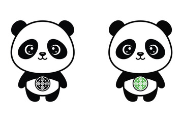 Cute Panda Bear Character Cartoon Illustration