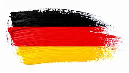 Brushstroke German Flag with Black, Red, and Gold Bands