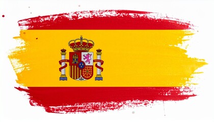 Brushstroke Spanish Flag with Red and Yellow Bands
