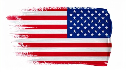Brushstroke American Flag with Stars and Stripes