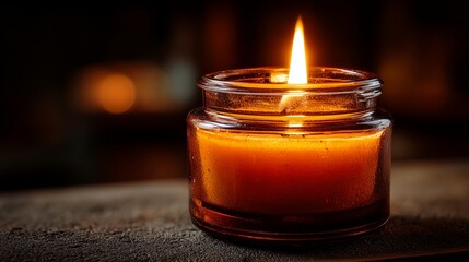 Close-up view of a traditional Jewish memorial with a candlelit flame during a remembrance observance in a quiet setting