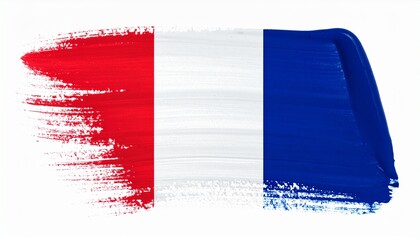 Brushstroke French Flag with Vertical Tricolor Bands