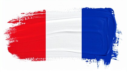 Brushstroke French Flag with Vertical Tricolor Bands