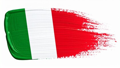 Brushstroke Italian Flag with Vertical Tricolor Bands