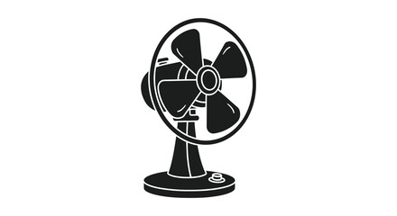 Obraz premium A vintage style electric fan illustration showcasing a classic design in a dark silhouette