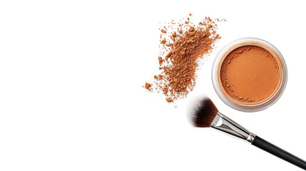 Makeup Powder with Brush on Transparent Background