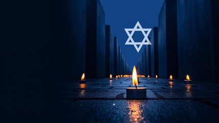 Observing Remembrance Day with candles lit in a memorial space dedicated to honoring those lost