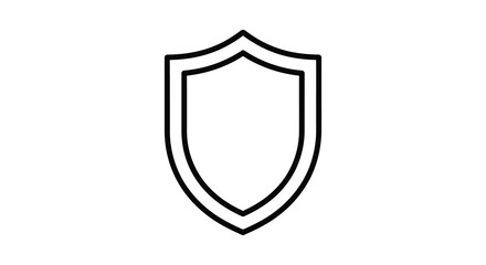 A simple black and white outline of a shield a classic symbol of protection and defense silhouette