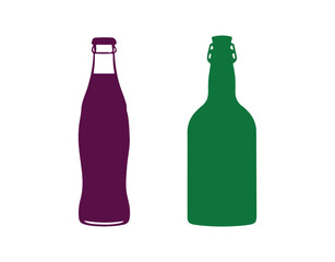Collection of various bottle shapes. Isolated against a white backdrop. Design features. Vector

