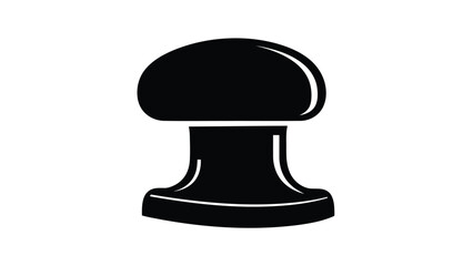 Black mushroom shaped stamp silhouette icon symbol isolated on white background
