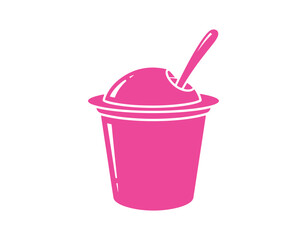 Simple objects for grocery food. Check out this yogurt vector cartoon flat icon!

