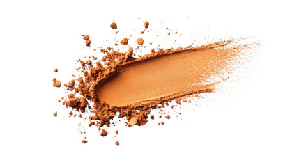 Brown Cosmetic Powder Explosion on Transparent Background