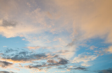 Pink clouds. Beautiful sunset sky