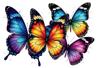 Vibrant butterfly wings displayed against a dark background