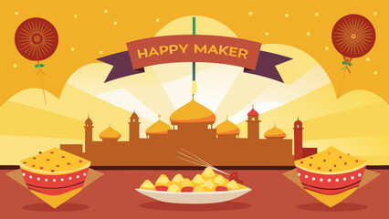 Happy maker isolated on white background Vector