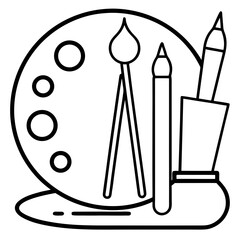 Art supplies isolated on white background Vector