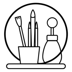 Art supplies isolated on white background Vector