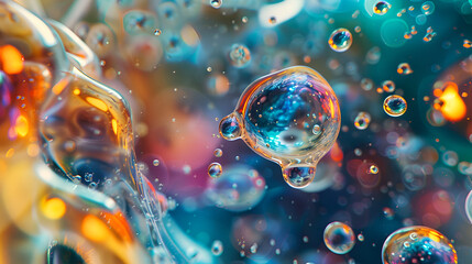 Mesmerizing microscopic universe with floating biological forms