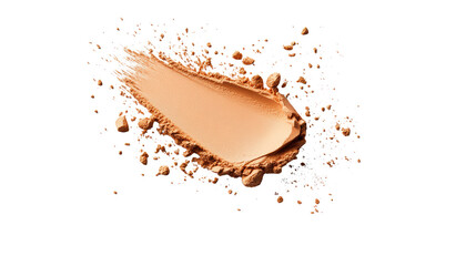 Cosmetic Brown Powder Splash Design Element on Transparent Background