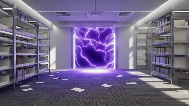 3d render of a modern library