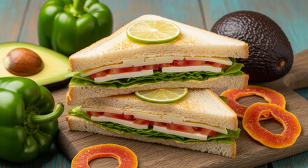 Delicious and fresh vegetarian sandwiches with healthy ingredients for a wholesome meal